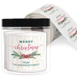 Berry Swag Holiday Gift Stickers in a Jar